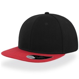 Бейсболка Snap Back Черный с красным прямым козырьком