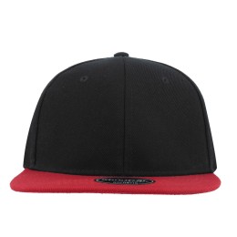 Бейсболка Snap Back Черный с красным прямым козырьком