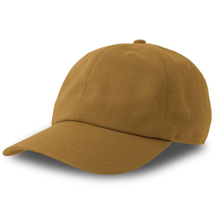 Бейсболка Dad Hat-S Eco Горчичный с круглым козырьком