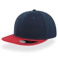 Бейсболка Snap Back Синий темный с красным прямым козырьком