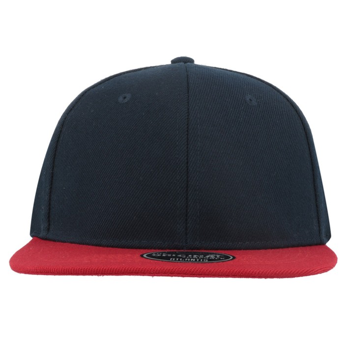 Бейсболка Snap Back Синий темный с красным прямым козырьком