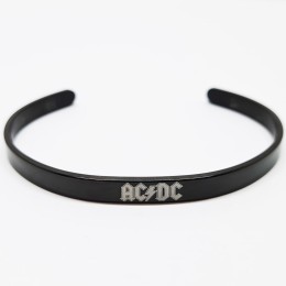 Браслет стальной "AC/DC" черный