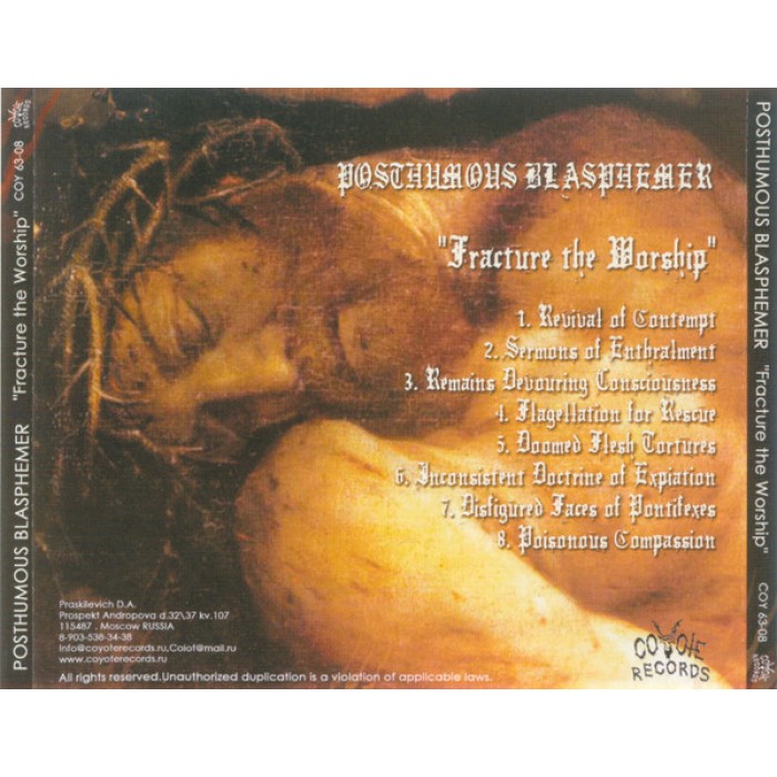 CD Posthumous Blasphemer "Fracture The Worship"