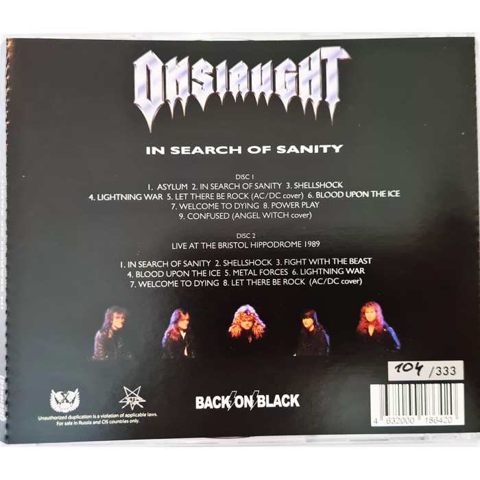 CD Onslaught "In Search Of Sanity" (2CD)
