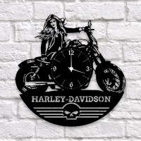 Часы "Harley-Davidson" из виниловой пластинки
