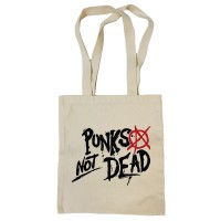Сумка-шоппер "Punks Not Dead" бежевая 