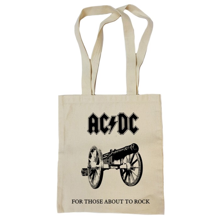 Сумка-шоппер "AC/DC" бежевая