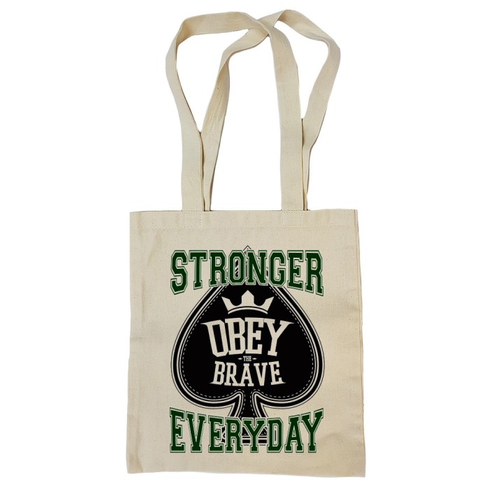 Сумка-шоппер "Obey the Brave" бежевая