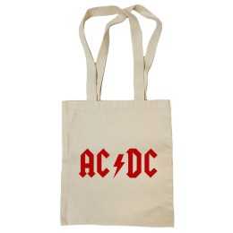 Сумка-шоппер "AC/DC" бежевая 