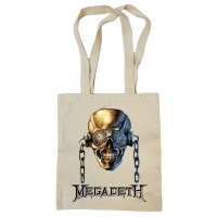 Сумка-шоппер "Megadeth" бежевая 