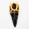 Значок "Череп трехглазого ворона с черным клювом" желтый 5 см