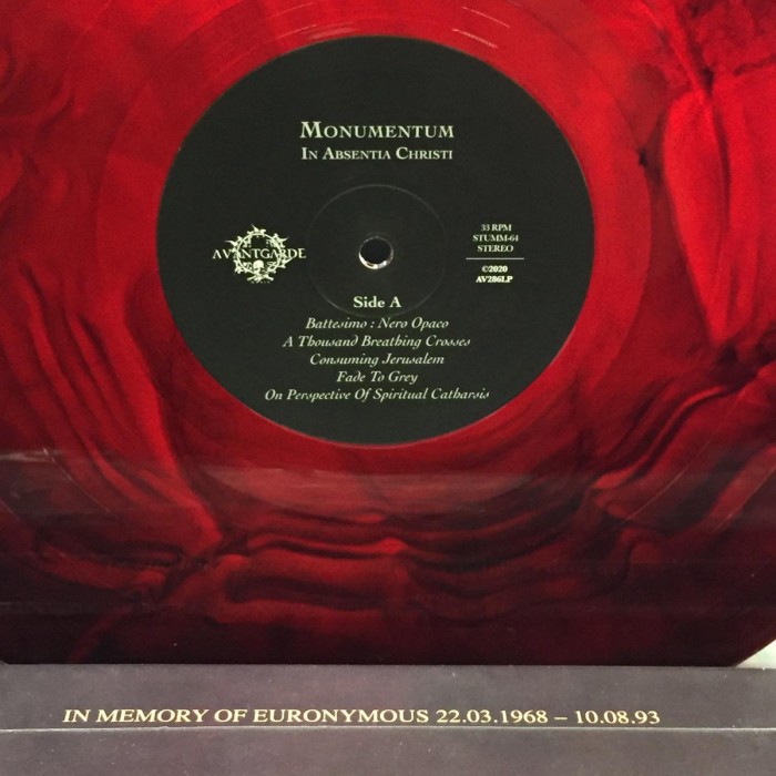 Виниловая пластинка Monumentum "In Absentia Christi" (1LP) Bloodred Black Swirl Translucent