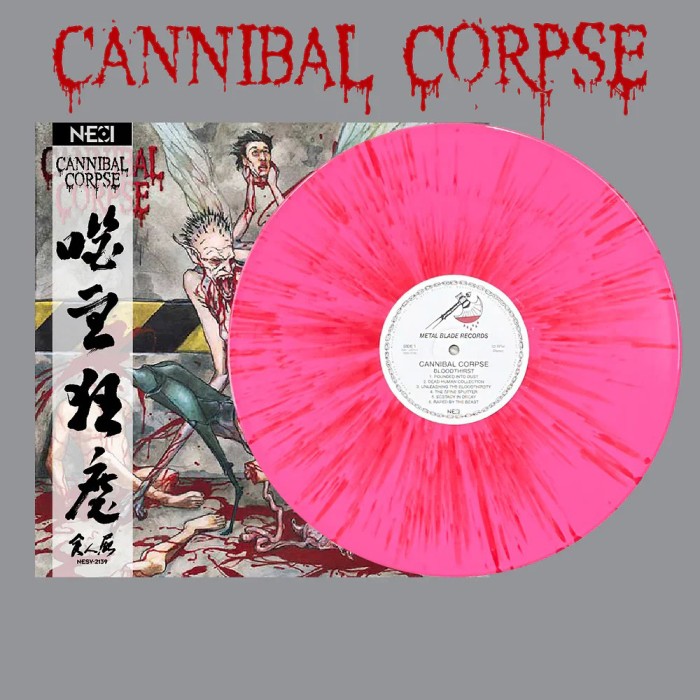 Виниловая пластинка Cannibal Corpse "Bloodthirst" (1LP) Pink Dark Red Splatter