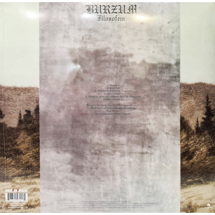 Виниловая пластинка Burzum "Filosofem" (2LP)