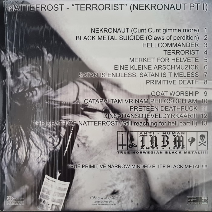 Виниловая пластинка Nattefrost "Terrorist - Nekronaut Pt. 1" (1LP)