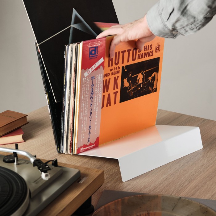 Подставка для виниловых пластинок Vinyl Thin Stand белая глянцевая