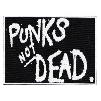 Нашивка Punks Not Dead белая
