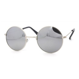 Очки солнцезащитные круглые "Оззи" с зеркальными стеклами