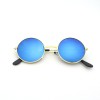 Очки солнцезащитные круглые "Оззи" с синими зеркальными стеклами