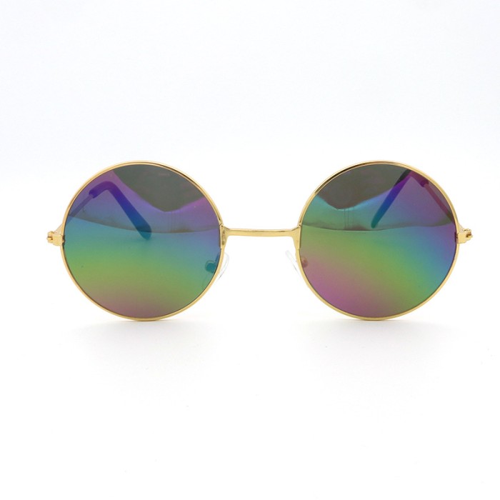 Очки солнцезащитные круглые "Оззи" с зеркальными стеклами (хамелеон цветной)