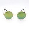Очки солнцезащитные круглые "Оззи" с зелеными зеркальными стеклами