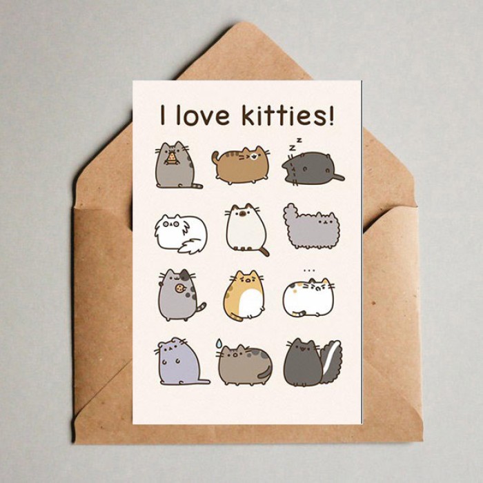 Открытка "I love Kitties"