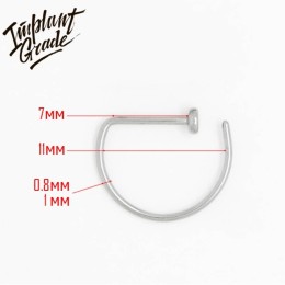 Кольцо в нос D-ring "Implant Grade" 0.8 мм титан