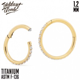 Кольцо-кликер Twilight Gold "Implant Grade" 1.2 мм титан + PVD