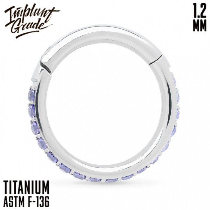 Кольцо-кликер Twilight Amethyst "Implant Grade" 1.2 мм титан