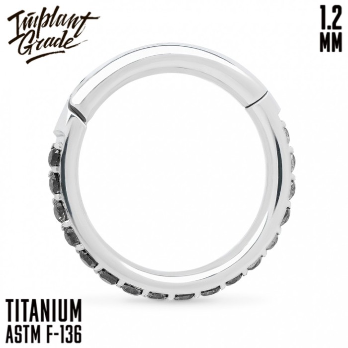 Кольцо-кликер Twilight Black "Implant Grade" 1.2 мм титан