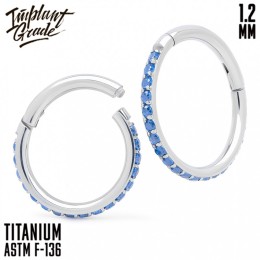 Кольцо-кликер Twilight Blue "Implant Grade" 1.2 мм титан