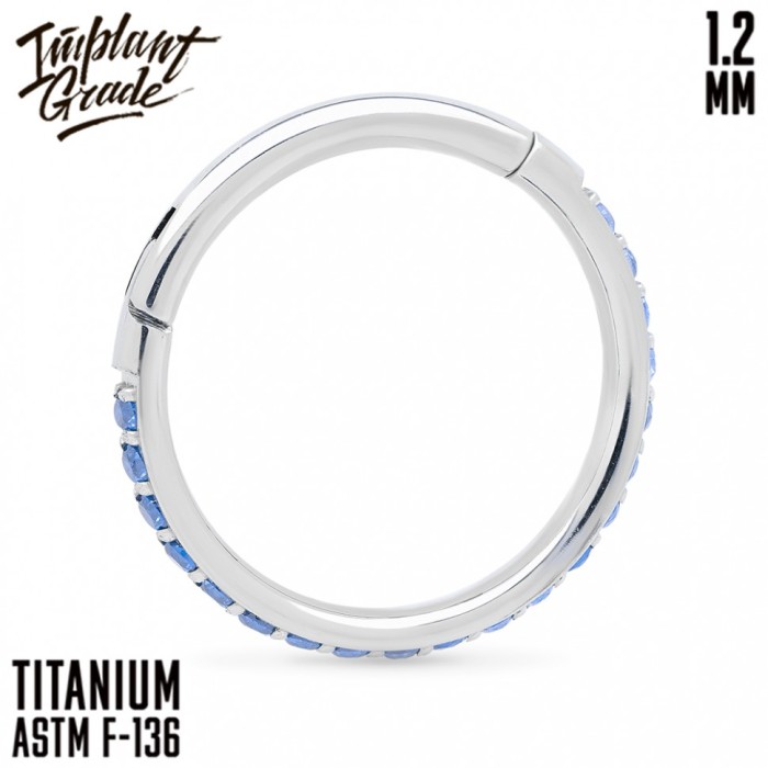 Кольцо-кликер Twilight Blue "Implant Grade" 1.2 мм титан