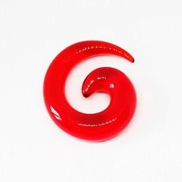 Растяжка из акрила "Спираль прозрачная красная" (1-10 мм)
