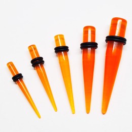 Растяжка из акрила "Конус оранжевый прозрачный" (1-10 мм)