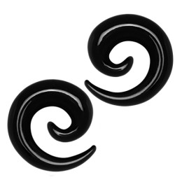 Растяжка из акрила "Спираль черная" (12-20мм)