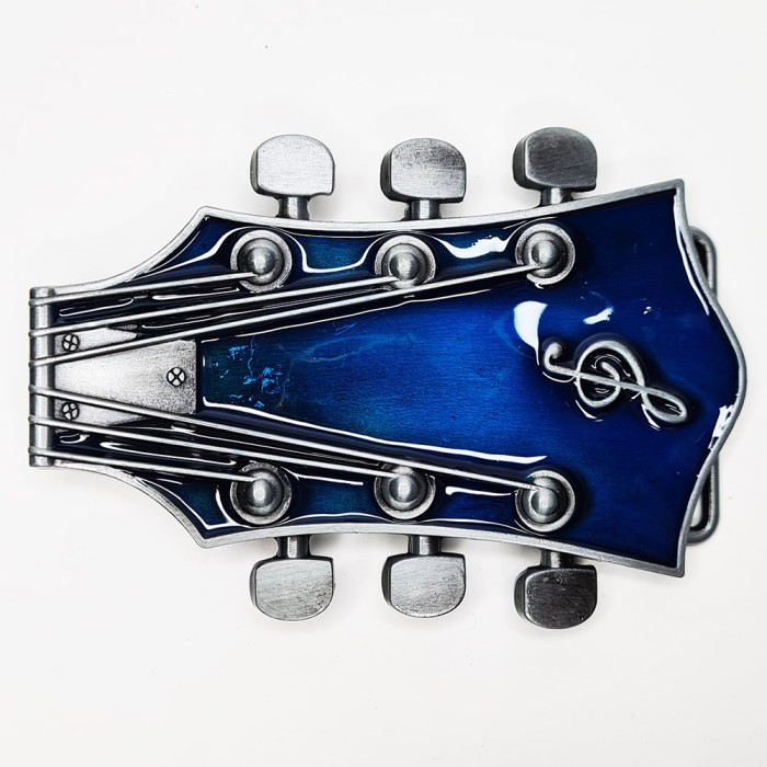 Пряжка для ремня "Гитара синяя"