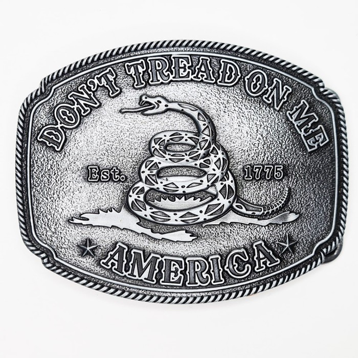 Пряжка для ремня "Don't Tread On Me America" серебристая