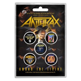 Набор значков Anthrax "Among The Living" 5 шт