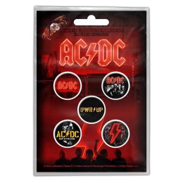 Набор значков AC/DC "PWR UP" 5 шт