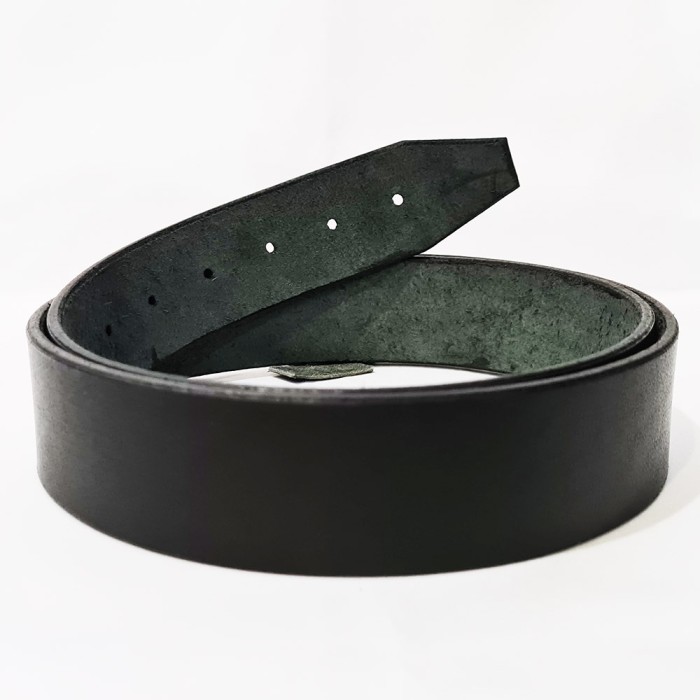 Ремень кожаный черный без пряжки (4,0 см)