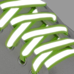 Светоотражающие шнурки для обуви "Салатовые 10 мм"