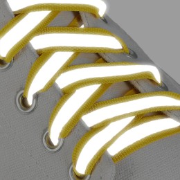 Светоотражающие шнурки для обуви "Желтые 10 мм"