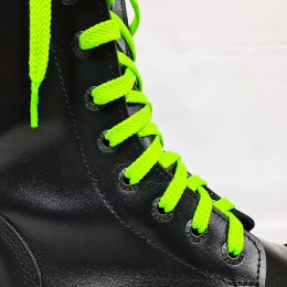 Шнурки для кроссовок и кед "Кислотно-зеленые плоские 8 мм - 0.8-1.5 м"