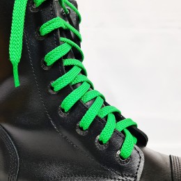 Шнурки для кроссовок и кед "Зеленые плоские 8 мм - 0.8-1.5 м"