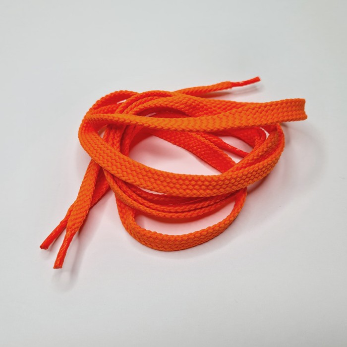 Шнурки для кроссовок и кед "Кислотно-оранжевые плоские 8 мм - 0.8-1.5 м"