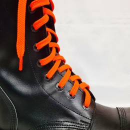Шнурки для кроссовок и кед "Кислотно-оранжевые плоские 8 мм - 0.8-1.5 м"