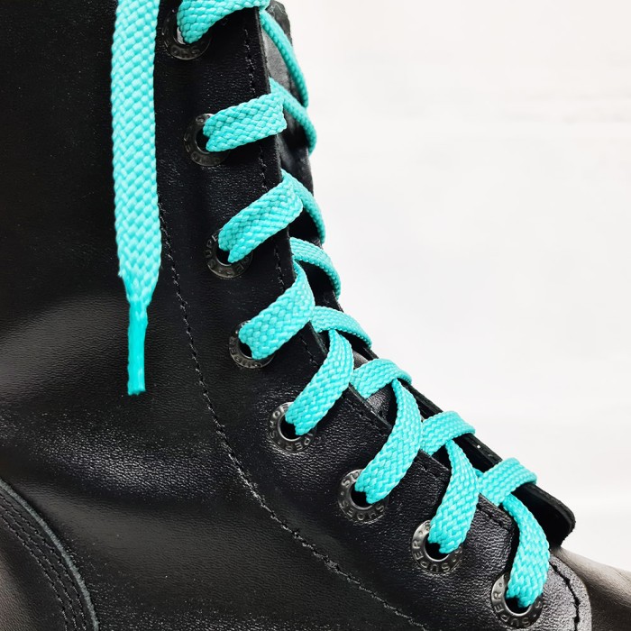 Шнурки для кроссовок и кед "Бирюзовые плоские 8 мм - 0.8-1.5 м"