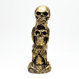 Статуэтка "Три черепа" золотая 17.5 см
