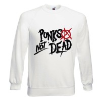 Свитшот "Punks Not Dead" белый