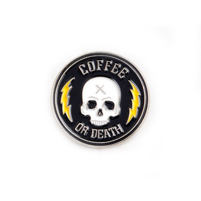Значок-пин "Coffee Or Death"